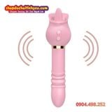  Máy Rung Thụt Hoa Hồng Hai Đầu Tích Hợp Bú Liếm Đa Điểm 