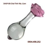  Nút Nhét Hậu Môn Thủy Tinh Hình Cầu Hoa Hồng Trong Suốt 