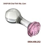  Nút Nhét Hậu Môn Thủy Tinh Hình Cầu Hoa Hồng Trong Suốt 