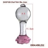  Nút Nhét Hậu Môn Thủy Tinh Hình Cầu Hoa Hồng Trong Suốt 