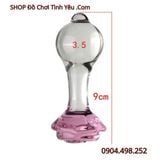  Nút Nhét Hậu Môn Thủy Tinh Hình Cầu Hoa Hồng Trong Suốt 