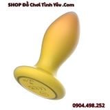  Nút Rung Hậu Môn Hai Lớp Màu Vàng Có Điều Khiển Bằng Remote 