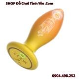  Nút Rung Hậu Môn Hai Lớp Màu Vàng Có Điều Khiển Bằng Remote 