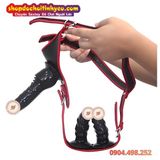  Quần Dây Da 3 Đầu Dương Vật Tháo Rời Có Rung Cực Mạnh Unisex 