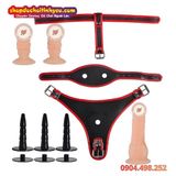  Quần Dây Da 3 Đầu Dương Vật Tháo Rời Có Rung Cực Mạnh Unisex 