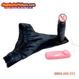  Quần Lót Da Bóng Gắn Dương Vật Giả Rung Điều Khiển Bên Trong 