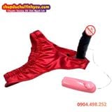  Quần Lót Da Bóng Gắn Dương Vật Giả Rung Điều Khiển Bên Trong 