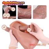  Quần Silicon Nối Liền Dương Vật To Cong Rỗng Ruột Có Gân Nổi 