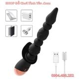  Que Rung Hậu Môn Cầm Tay 10 Tần Số Có Hạt Silicone Đầu Nhọn 