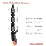  Que Rung Hậu Môn Cầm Tay 10 Tần Số Có Hạt Silicone Đầu Nhọn 