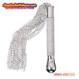  Roi Xích Bạo Dâm Dạng Kim Loại Mạ Điện Có Tay Cầm Đính Đá 