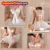 Set Váy Xòe Mỏng Thiết Kế Áo Ngực Thắt Nơ Đính Chuỗi Ngọc