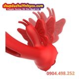  Sextoy Bướm Hoa Hồng Rung Có Nhánh Móc Sướng Đeo Trong Âm Đạo 