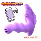  Sextoy Đeo Âm Đạo Gợn Sóng Rung Liếm Kép Có Điều Khiển App 
