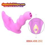  Sextoy Đeo Âm Đạo Gợn Sóng Rung Liếm Kép Có Điều Khiển App 