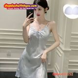  Váy Ngủ Lụa Dây Mát Mẻ Cổ Chữ V Có Họa Tiết Bướm Quyến Rũ 