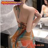  Váy Ôm Body Đa Sắc Màu Siêu Mỏng Thiết Kế Hở Lưng Gợi Cảm 