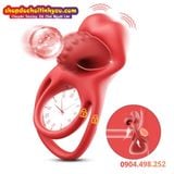  Vòng Đeo Dương Vật Khóa Tinh Kèm Đầu Lưỡi Rung Có Hạt Nổi 