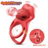 Vòng Đeo Dương Vật Khóa Tinh Kèm Đầu Lưỡi Rung Có Hạt Nổi