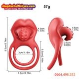  Vòng Đeo Dương Vật Khóa Tinh Kèm Đầu Lưỡi Rung Có Hạt Nổi 
