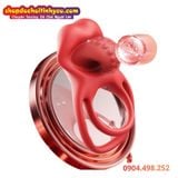  Vòng Đeo Dương Vật Khóa Tinh Kèm Đầu Lưỡi Rung Có Hạt Nổi 