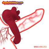  Vòng Đeo Dương Vật Khóa Tinh Rung Kép Có Đầu Lưỡi Liếm Âm Vật 