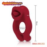  Vòng Đeo Dương Vật Khóa Tinh Rung Kép Có Đầu Lưỡi Liếm Âm Vật 