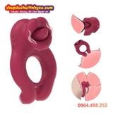  Vòng Đeo Dương Vật Khóa Tinh Rung Kép Có Đầu Lưỡi Liếm Âm Vật 