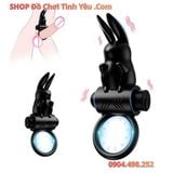  Vòng Rung Trì Hoãn Xuất Tinh Kèm Đầu Thỏ Kích Thích Hạt Đậu 