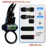  Vòng Rung Trì Hoãn Xuất Tinh Kèm Đầu Thỏ Kích Thích Hạt Đậu 