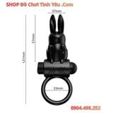  Vòng Rung Trì Hoãn Xuất Tinh Kèm Đầu Thỏ Kích Thích Hạt Đậu 
