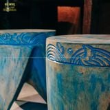 Đôn gỗ sắc xanh