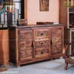 Tủ gỗ tàu thuyền điêu khắc đương đại