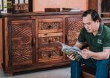 Tủ gỗ tàu thuyền điêu khắc đương đại