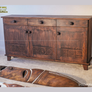 Tủ gỗ decor dáng lì, trơn, phẳng