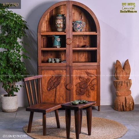 Tủ gỗ vòm cong