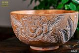 Bát gỗ tròn điêu khắc/chậu gỗ/chậu lavabo