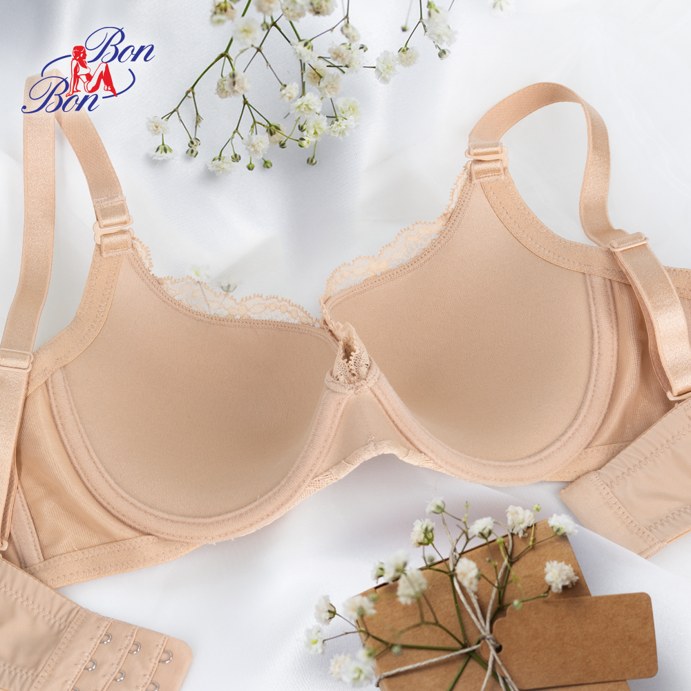  Áo lót mỏng ép, gọng dẻo, 3/4 full ren - BV35180 