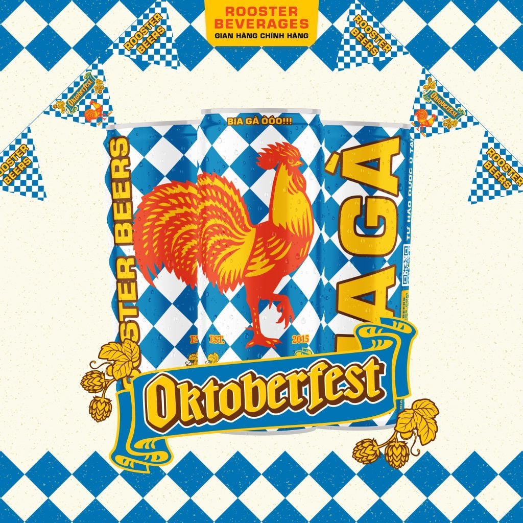  Bia Oktoberfest Helles lốc 4 lon x 330ml - Rooster Beers 