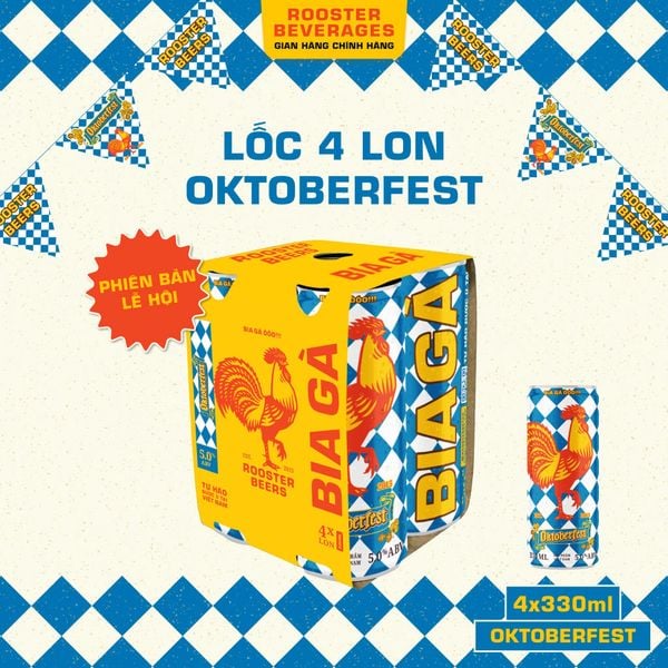  Bia Oktoberfest Helles lốc 4 lon x 330ml - Rooster Beers 