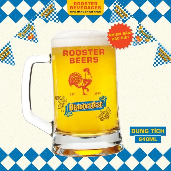  Ly thuỷ tinh Oktoberfest Mug Glass by Rooster Beers 640ml 