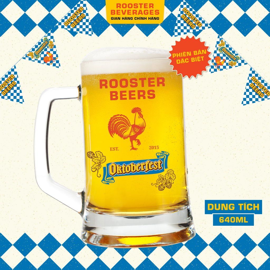  Ly thuỷ tinh Oktoberfest Mug Glass by Rooster Beers 640ml 