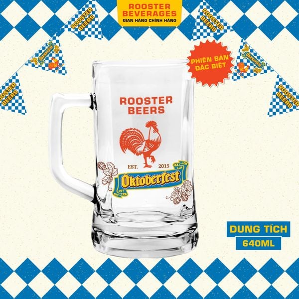  Ly thuỷ tinh Oktoberfest Mug Glass by Rooster Beers 640ml 
