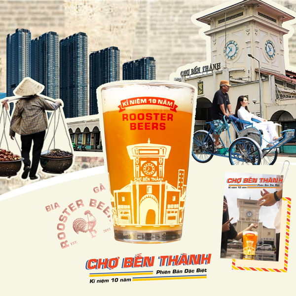  Bộ Ly Kỉ Niệm 10 Năm Rooster Beers - 2 ly 330ml 