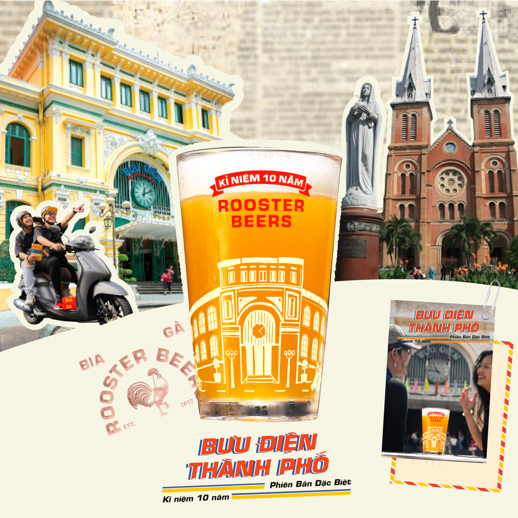  Bộ Ly Kỉ Niệm 10 Năm Rooster Beers - 2 ly 330ml 