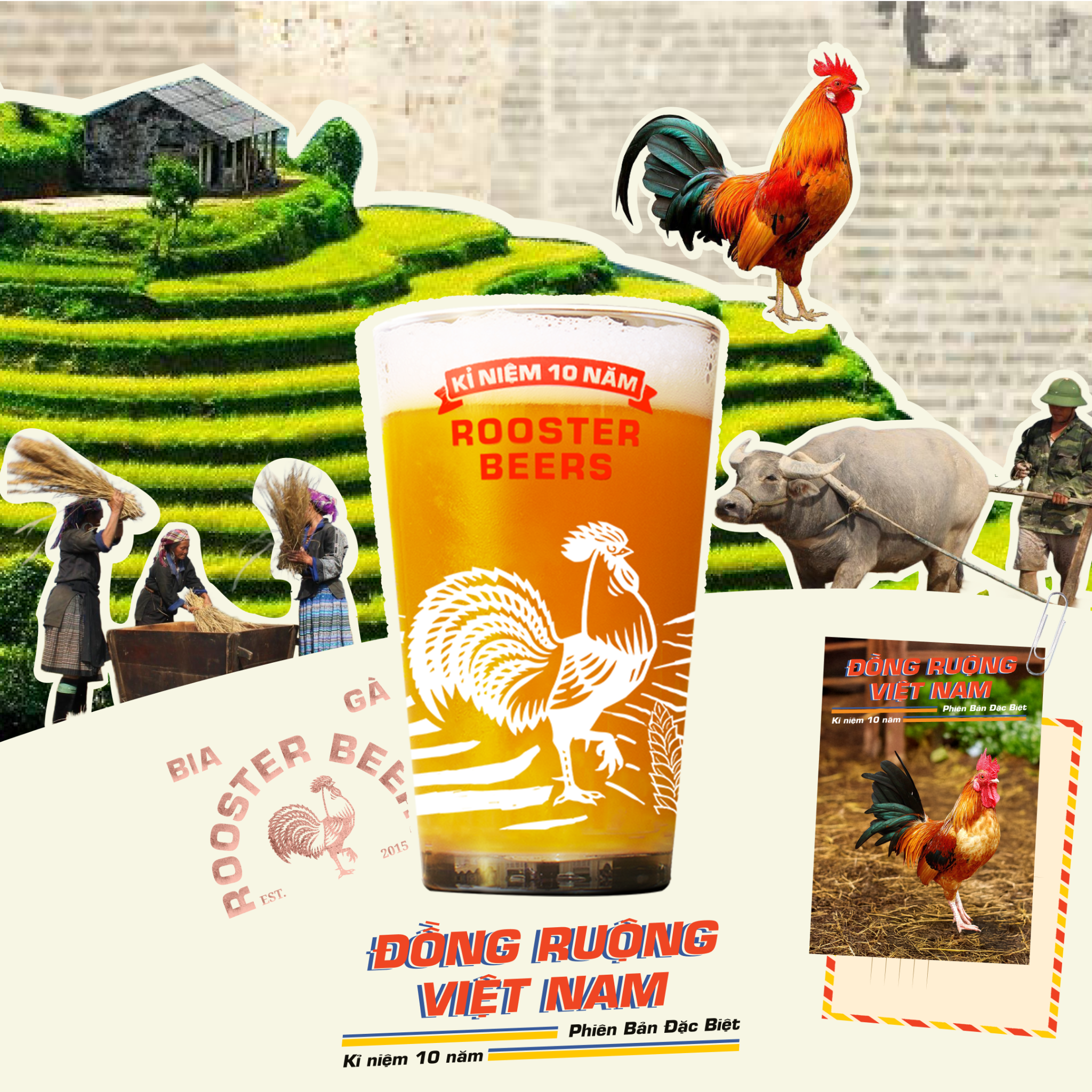  Bộ Ly Kỉ Niệm 10 Năm Rooster Beers - 2 ly 330ml 