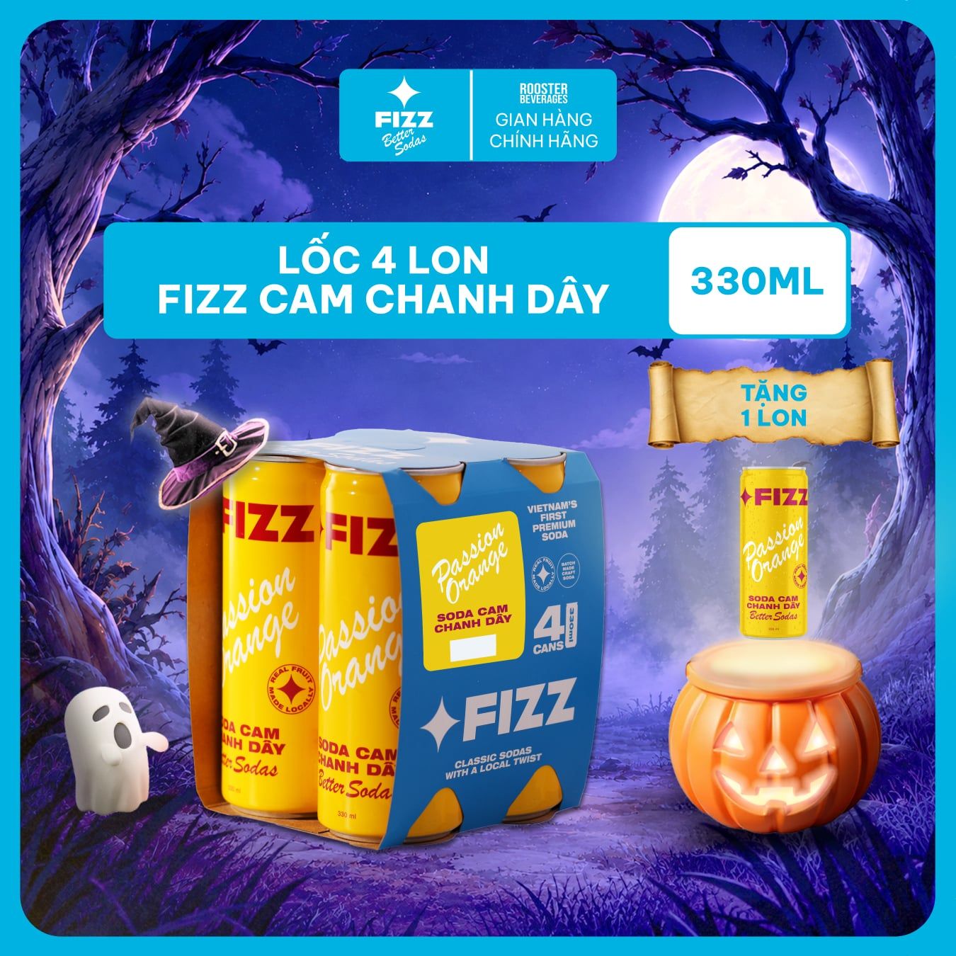  Fizz Soda Các Vị - Lốc 4 Lon 330ml 