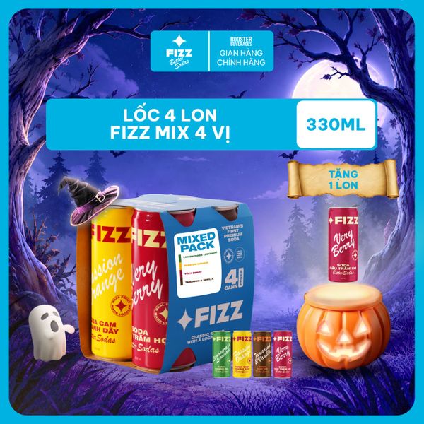  Fizz Soda Các Vị - Lốc 4 Lon 330ml 