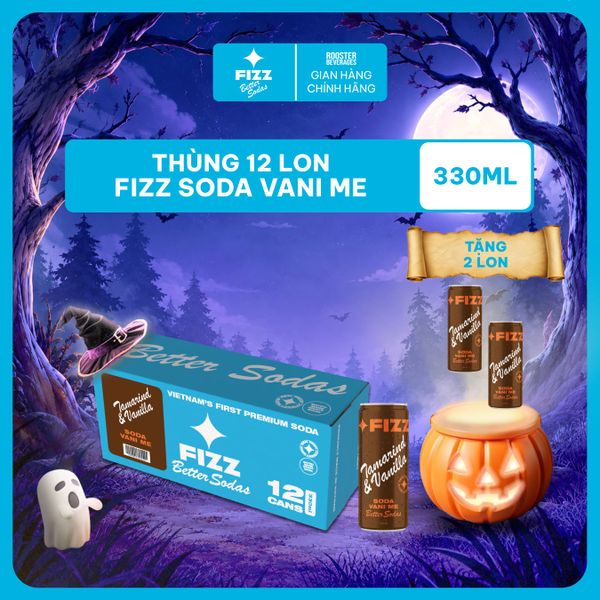  Fizz Soda Vị Vani Me - Thùng 12 Lon 330ml 