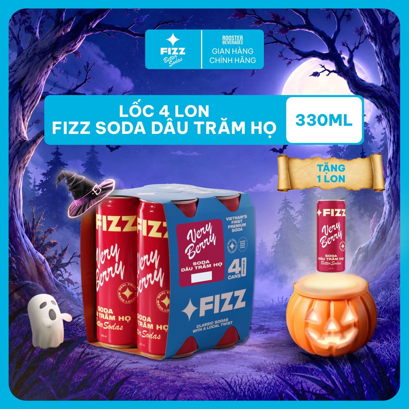  Fizz Soda Các Vị - Lốc 4 Lon 330ml 